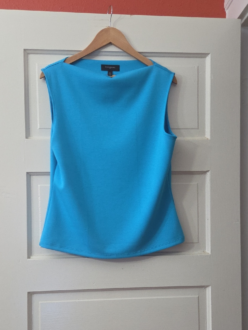 Banana Republic Bright Turquoise Boatneck Sleeveless Top